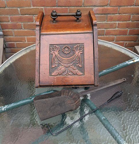 Wooden coal hod scuttle - wooden,