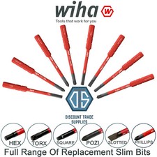 WIHA SlimBit SlimVario VDE SoftFinish Replacement Slim Bits PH1 PZ1 PZ2 TORX HEX
