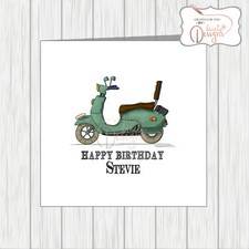 Scooter Birthday Card Green