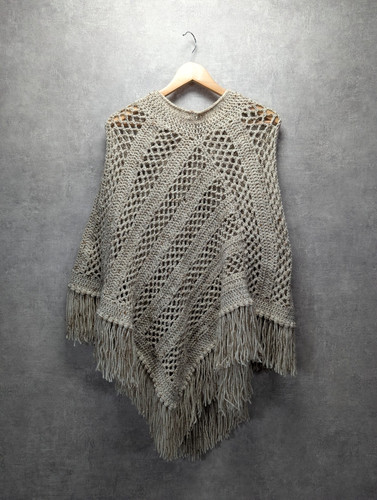 Crochet knit poncho womens - crochet,