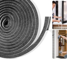 Brush Door Draft Excluder Tape 5M x 9mm Self Adhesive Door Window Seal Strip Gre