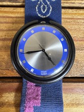 Swatch Pop Watch Gengis Khan PWB148 blue silver working 1990