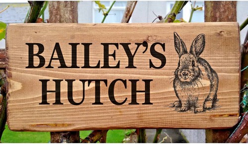 Personalised rabbit hutch sign - personalised,