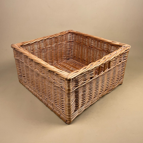 Square basket woven wicker - basket,