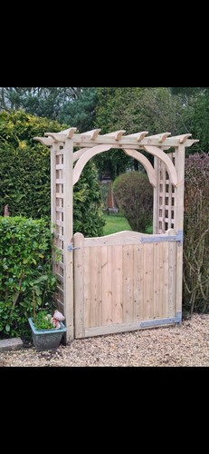 Garden arch with - with, gate,