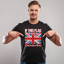 Union Jack Flag T-Shirt B Offends Help Back on the Boat Great Britain England GB