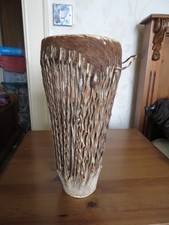 Vintage tribal African hide skin and rope drum