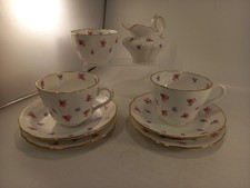 Dimity Spode Copeland Tea Set for 2 Cups Saucers Plates Jug Sugar Bowl VGC Vinta