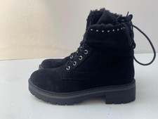 Landrover Women's Black Suede Lace Up Ankle Boots Shoes UK Size 7 EUR 40  -A88