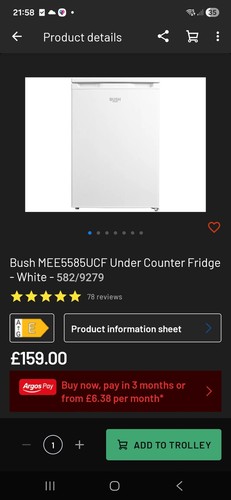 Under counter fridge - counter,