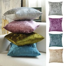 Crushed Velvet Cushion Covers Sofa  Pillow Cases Plain Cushion Cover 16-24 inch