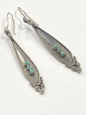long vintage earrings silver