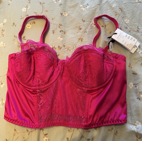 Womens cerise pink - womens, lace/satin