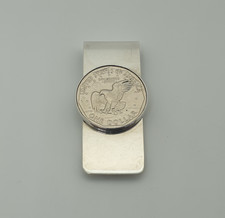 Sterling Silver One Dollar Coin Money Clip Tiffany & Co Exxon Chemical 1988