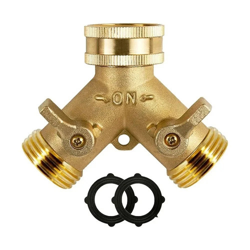 Brass way tap connector - brass, 2