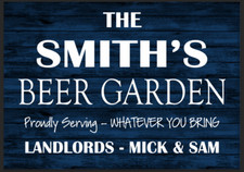 Personalised Beer Garden Bar Metal Sign Home Pub Man Cave Garage Shed Outside