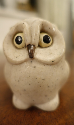 Stoneware carved owl