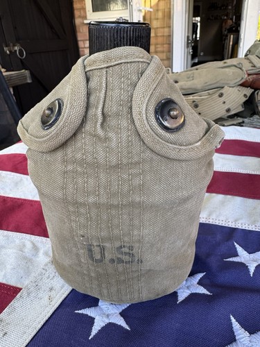 Ww2 original canteen webbing - canteen,