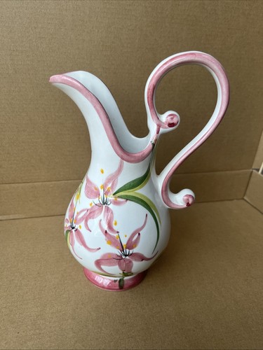 Vintage ceramic ewer jug 20cm - vintage,