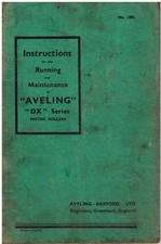 AVELING BARFORD DX DIESEL ROAD ROLLER ORIG 1938 INSTRUCTION/MAINTENANCE HANDBOOK