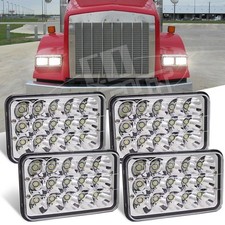 COLIGHT 4PCS 4x6" LED Headlights High Lo Beam For Kenworth Peterbilt 357 379 378