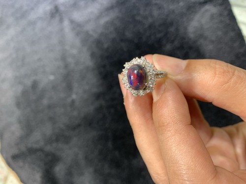 Australian black opal oval - opal,
