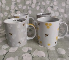 Next 4x Bee Mugs Bumblebee