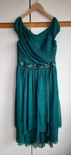 BNWT Monsoon Abigail Bardot Sequin Chiffon Prom Dress Green 13y Bridesmaid Party