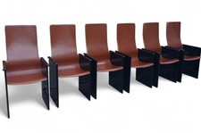 Rare Tobia Scarpa  Six Torcello Chairs Leather by Stildomus Mid Century Vintage