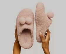 FitFlop Shuv Pom Pom Clogs Platform  38 UK5 Pink Shearling Wool Mule Slipper