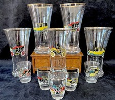 Classic Car Retro, Large & Small Vintage Glass Collection - 10 Piece -