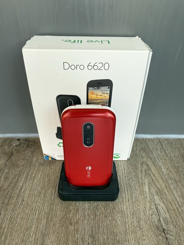 Doro 6620 red flip mobile - doro,