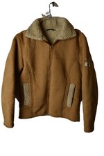 JACK MURPHY Brown Faux Sheepskin Jacket size S Mens Lined Full Zip Autumn