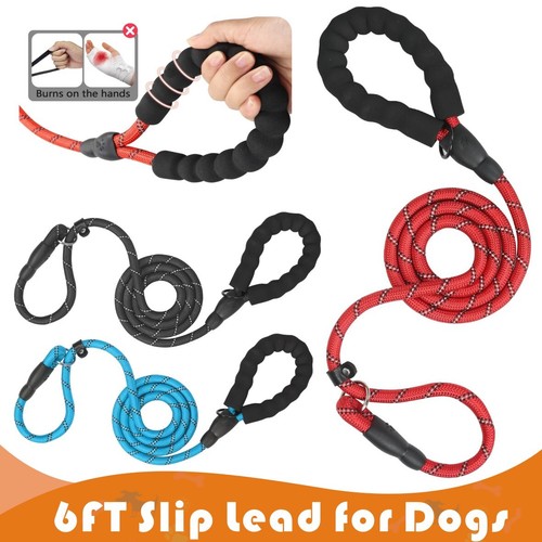 Dog slip rope - lead, reflective