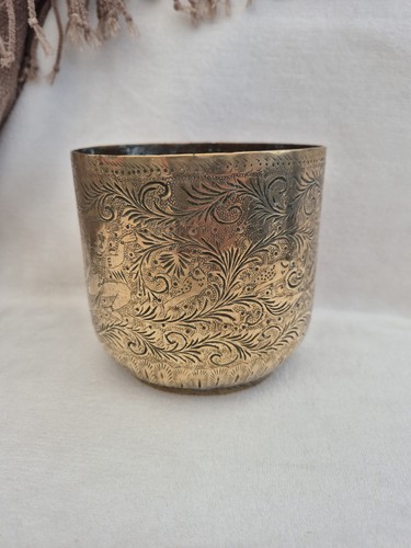 Vintage indian brass plant - brass, pot