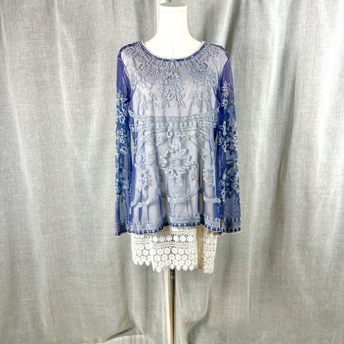 Purple sheer embroidered lace - purple,