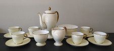 Antique Wedgwood Coffee Service for 6: Ivory Glaze, Gilt Rims & Handles, 1910-20