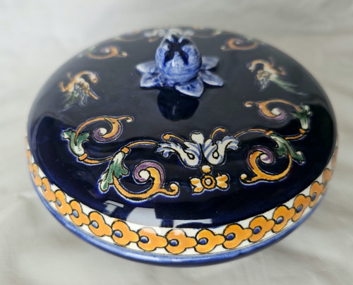French gian faience jar and - french,