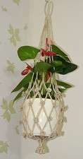 Pure Natural Jute Macrame Plant Hanger Pot Holder Hanging Basket Christmas Gift 