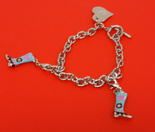 Silver tone charm bracelet - tone,