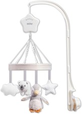 NEW Nuby Penguin Musical Cot Mobile Babies Spinning Baby Mobile Adjustable Arm