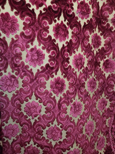 Vtg 1950s jacquard cut - cut, velvet