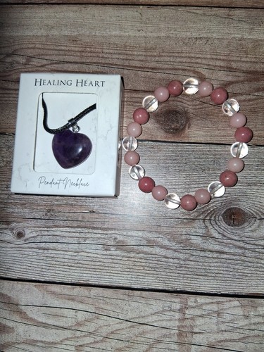 Amethyst heart necklace - amethyst,