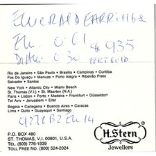 H,Stern Jewellers , Dominique Liebenguth , V.I USA Vintage Business Card SF3-B9