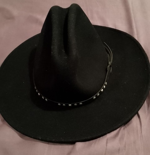 Black genuine fedora cowboy - black,