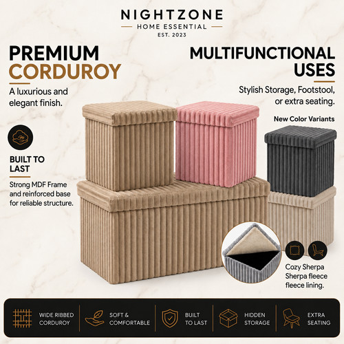 Foldable storage ottoman - foldable,