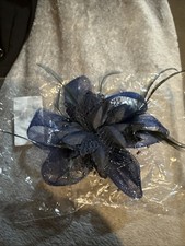 Navy Blue Feather Beak Clip