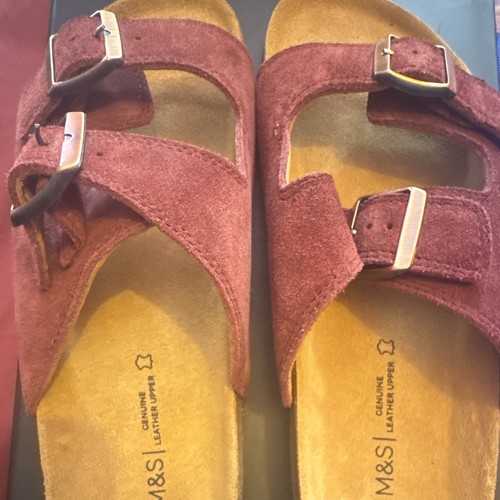 Men burgundy leather - m&s,