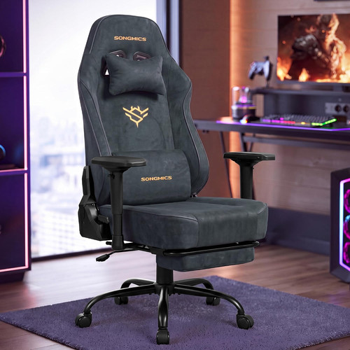 Ergonomic suede gaming chair - suede,