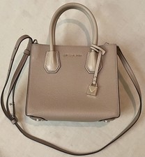 Genuine Michael Kors Mercer Medium Pebbled Leather Accordion Crossbody Bag 